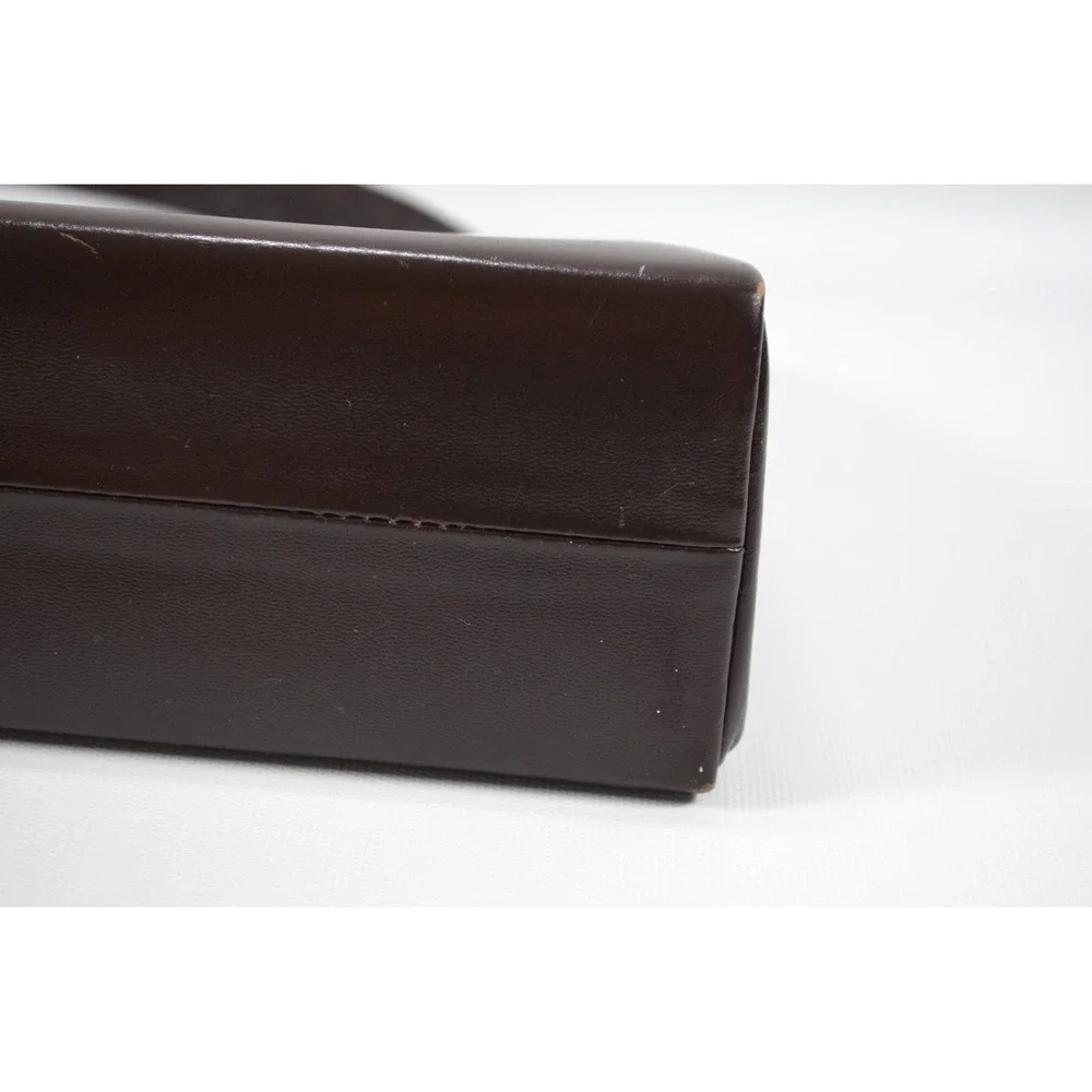 Vintage 1950s L.S. Ayres & Co Burgundy Leather Kelly Bag Purse Made in England